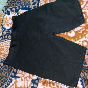 Black biker shorts with white stripe down the side from Hollister